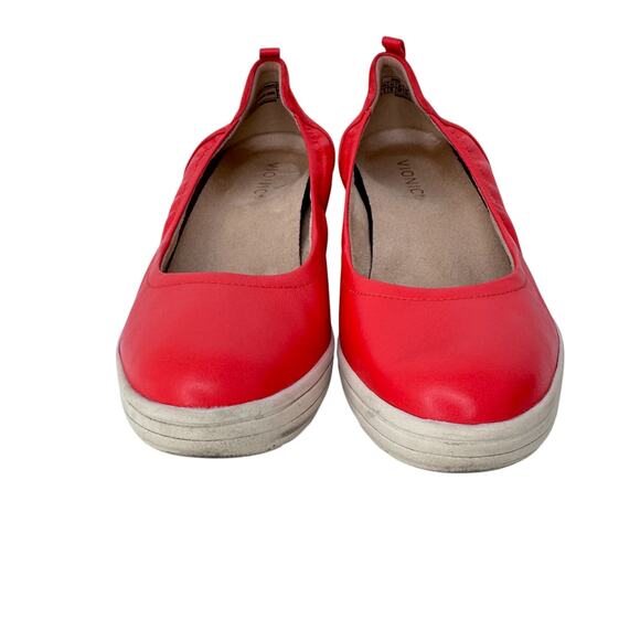 Vionic Jacey Poppy Ballet Flat Wedge Shoes Womens Red Size 8 Rubber Sole Slip On - Picture 4 of 10